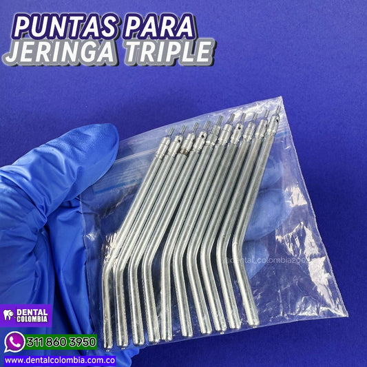 PUNTAS PARA JERINGA TRIPLE METÁLICA