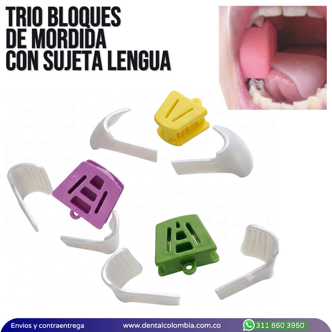 TRIO ABREBOCAS EN BLOQUE CON SUJETA LENGUA